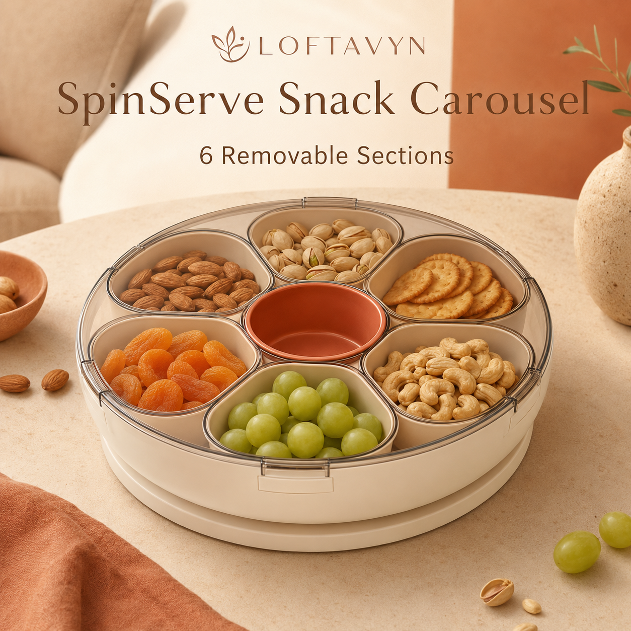 LOFTAVYN SpinServe Snack Carousel