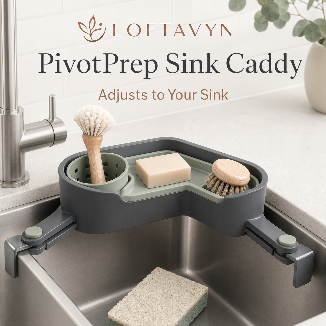 LOFTAVYN PivotPrep Adjustable Sink Caddy